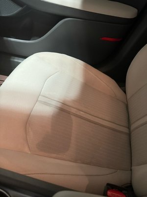 Hyundai Loaner Car Passenger side seat stained.