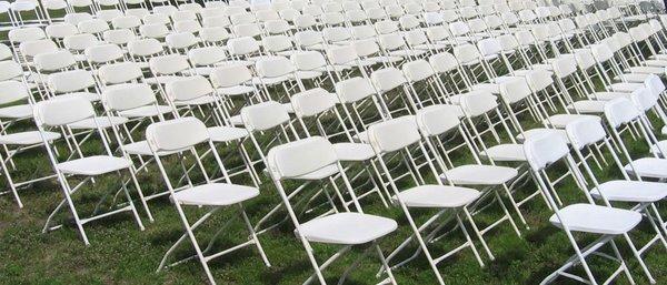 White Non-Padded Folding Chairs