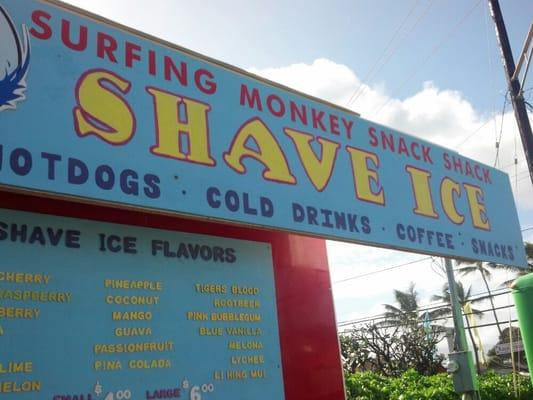 Surfing Monkey Snack Shack Shave Ice