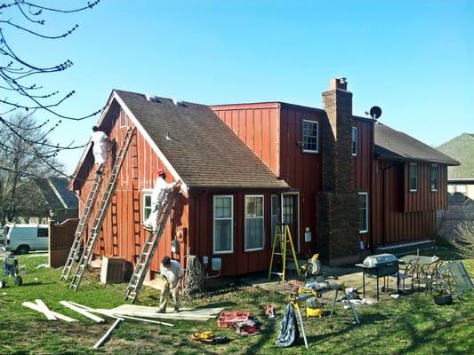 Raytown, MO in-progress exterior painting