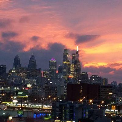 Philadelphia skyline is beautiful.