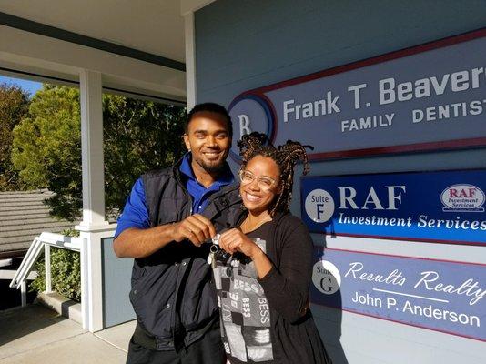 Congratulations Geo and Kimara on the purchase of your first home. RAF Investment Services was buyer agent and mortgage broker.