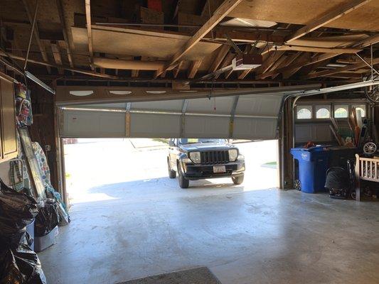 Garage door before it was fixed.