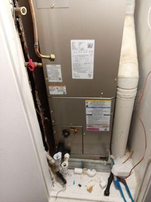 Apartment complex converting gas furnaces into electric air handler