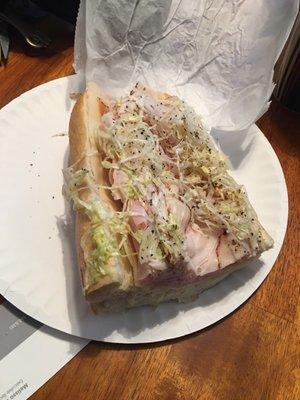 1/2 Turkey ham swiss hoagie.  very delicious.