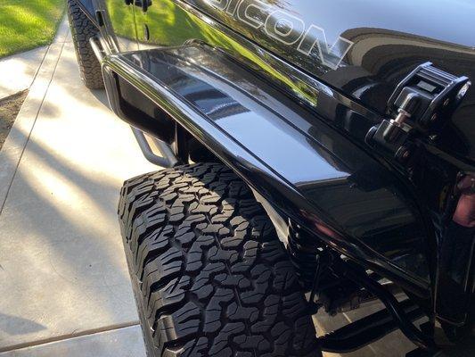 Gloss Black powder coated JEEP FENDERS