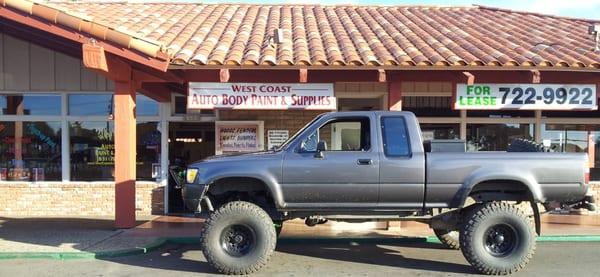 Toyota truck painted with Transtar paint from West Coast Auto Paints