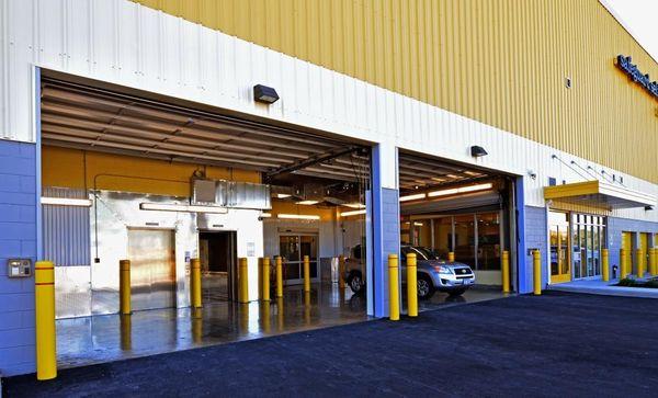 Drive-in and covered loading bay to protect your items while unloading at Safeguard Self Storage in Massapequa, NY