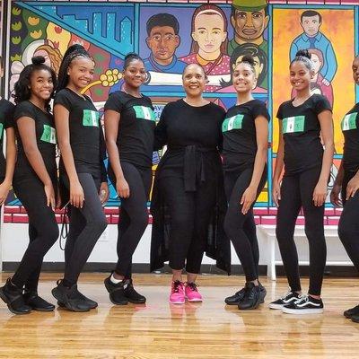 Millennium Dance Company students with Artistic Director, E. Denise Perry