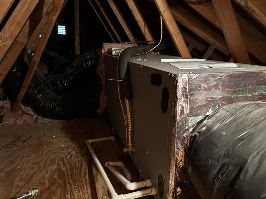 Interior (attic) unit: Fan-coild