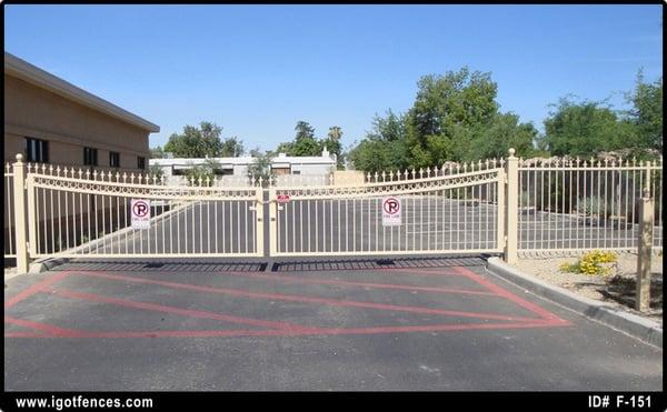 Ornamental iron community entrance driveway gate in phoenix