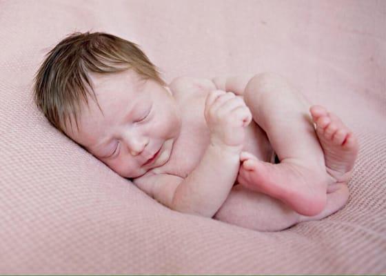 Inside her studio with my 5 day old daughter