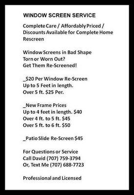  Window Screen Service