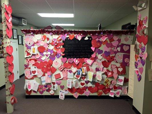 Our Hearts for Heroes campaign. With the help of our practice members we sent these valentine wishes to our military men and women overseas