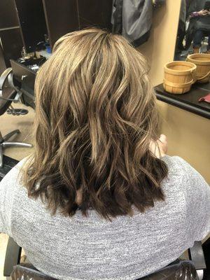 Blended highlights and chocolate lowlights