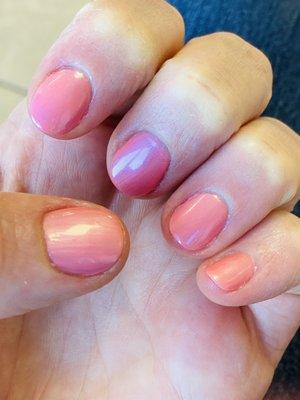 Lovely Nails regular manicure. (Opi Tutti Fruiti)