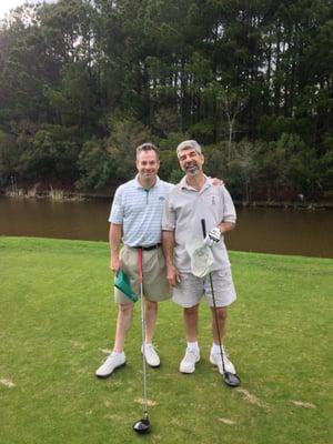 My Brother Mark and I hitting the links- Wild Dunes a great day