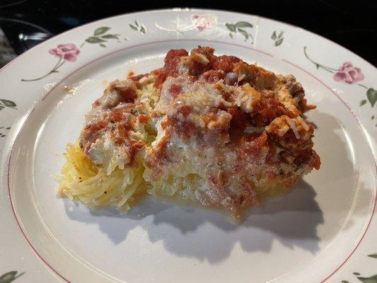 Spaghetti Squash Lasagna with Ground Chicken