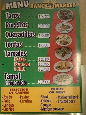 Tacos,burritos,quesadillas,tortas,Tamales