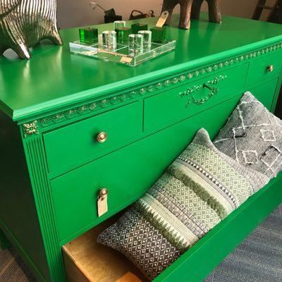 Bold green dresser