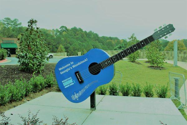 The Blue Guitar Statue