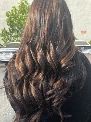 Caramel baylage highlights