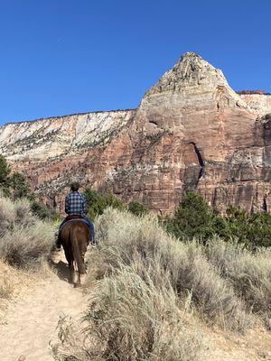 Zion on horseback