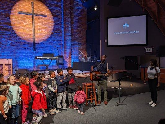 Reflection Kids leading us in worship!