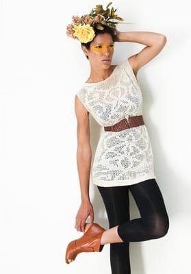 Lace Square Top in organic CA cotton for Myrrhia Spring 2013