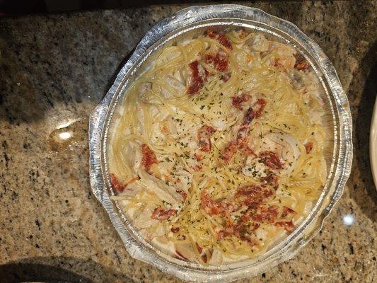 Shrimp and chicken Alfredo