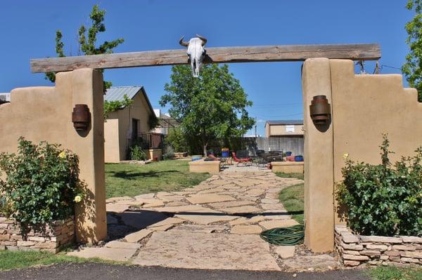 Entrance to the balcony suite and fire~pit area. Sage and many other fragrant plants are all around the hotel's grounds. Very nice!