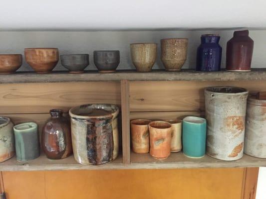 Beautiful pottery for sale in the classroom