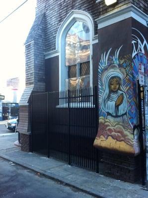 Mural in the alley behind the Church.