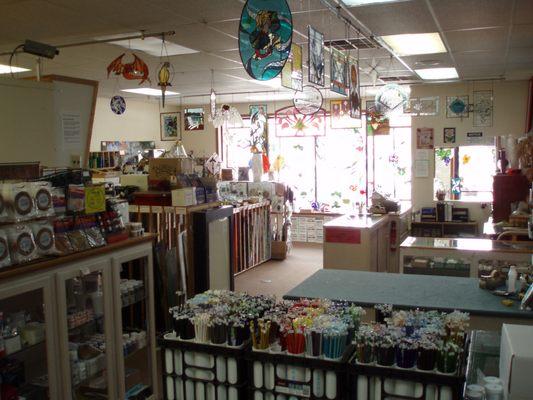 Full line of stained glass and supplies.