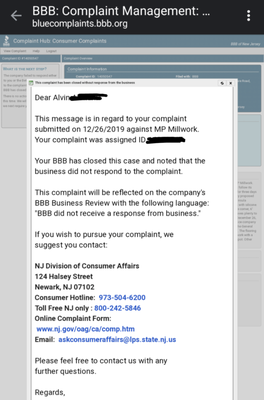 Photo 9 - I filed a complaint with BBB and MP Millwork did not respond to them.