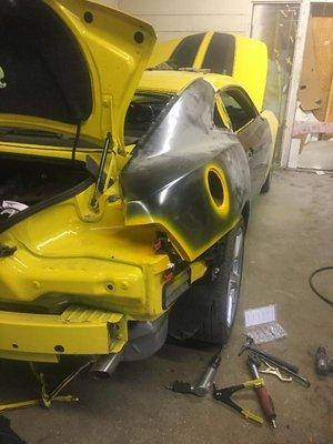 PROGRESS PHOTO: Body and Paint work done by Professional Auto Body.