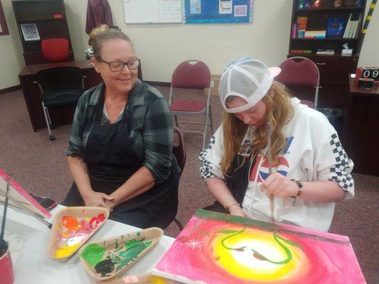 Mothers & daughter painters.