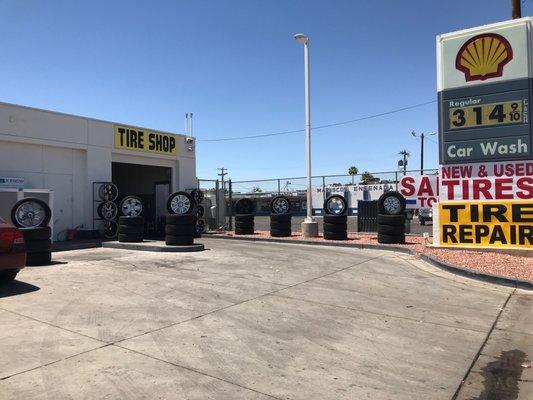 Updated picture of a tire shop right on the side of the store