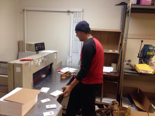 Eddie the printer hard at work cutting my cards