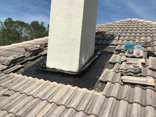 Chimney leak after we fixed wood and installed underlayment