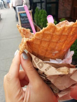 Bad experience with a soggy waffle cone