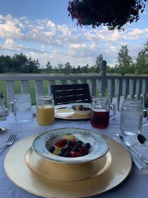 Outdoor breakfast on the porch