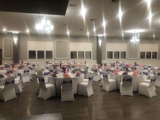 Our banquet hall is beautifully decorated and affordable for all types of events and venues