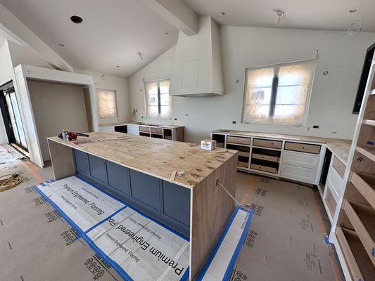 Kitchen installation process, framed cabinetry, paint grade