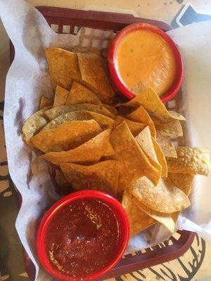 House made chips/salsa/queso