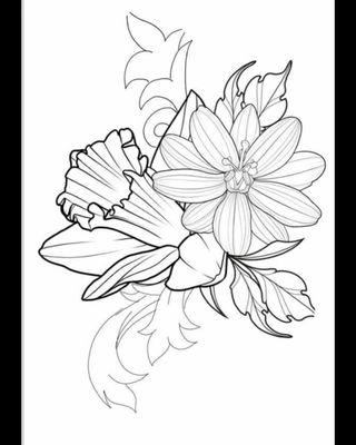 The outline for what the tattoo should look like