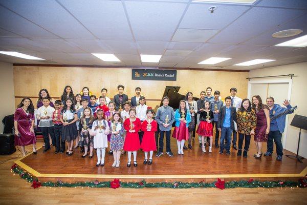 Students and teachers at the NCMAC Honors Invitational Recital