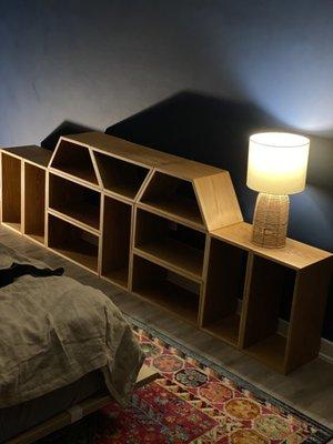 Custom Made Modular Shelving in White Oak