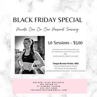 Private One on One Personal Training Specials