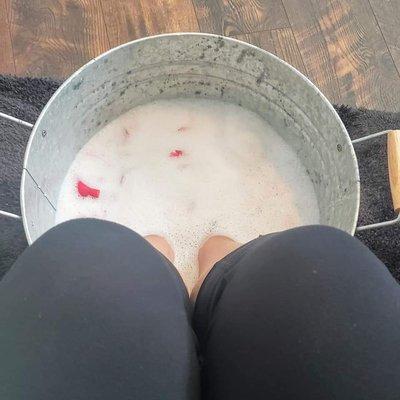 Deluxe pedicure with honey, rose petals, and essential oils